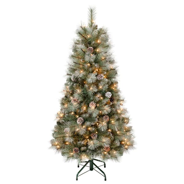 National Tree 4.5ft Perry Hard Needle Pre-Lit Pine Christmas Tree