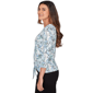 Womens Emaline Key Items 3/4 Sleeve Twist Front Abstract Blouse - image 4
