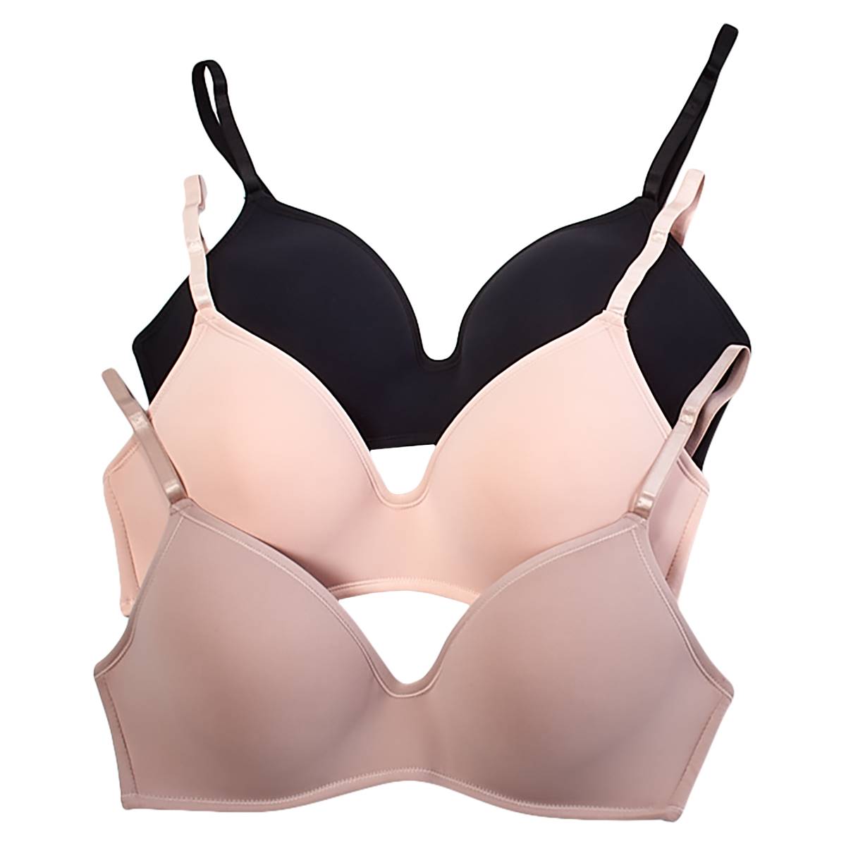 Open Video Modal for Womens Rene Rofe 3pk. Weekender Light Padded Bra B26009H3-BRSB
