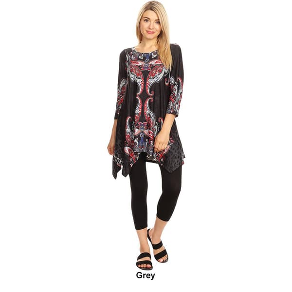 Womens White Mark Paisley & Leopard Print Marlene Tunic