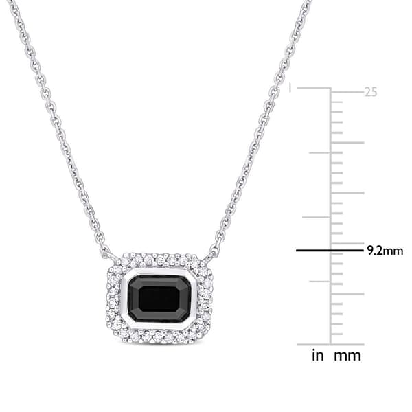 Sophia B 1 1/8ctw. Black & White Emerald Shape Diamond Necklace - Boscov's