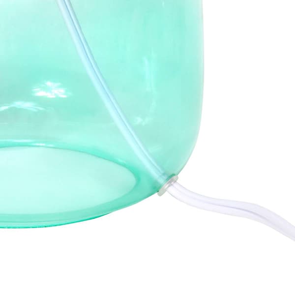 Simple Designs Glass Jar-Shaped Table Lamp w/Fabric Shade
