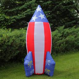 Northlight Seasonal 8ft. 4th of July Americana Inflatable Rocket