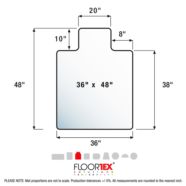 Floortex® Advantagemat® Black Vinyl Lipped Chair Mat for Carpets