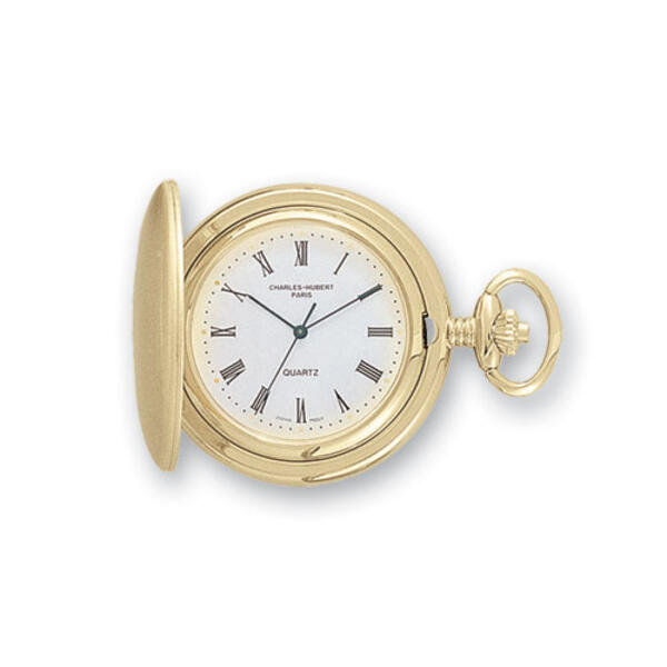 Mens Charles Hubert 14k Gold White Pocket Watch - image 