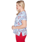 Petite Alfred Dunner Lady Liberty American Flag Hearts Blouse - image 4