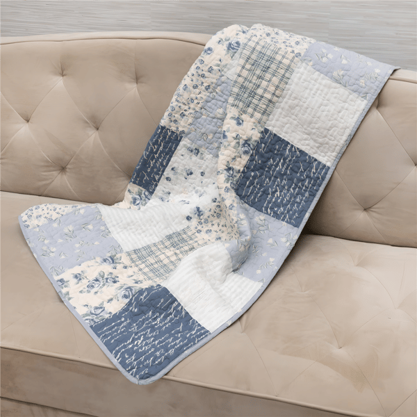 Donna Sharp Blue Pastures Cotton Quilted Throw