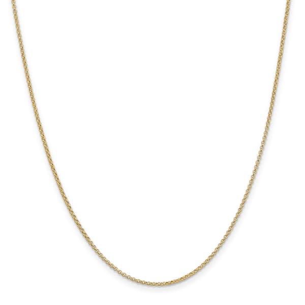 Unisex Gold Classics&#40;tm&#41; 1.55mm. 14k Gold Solid Rolo Chain Necklace - image 