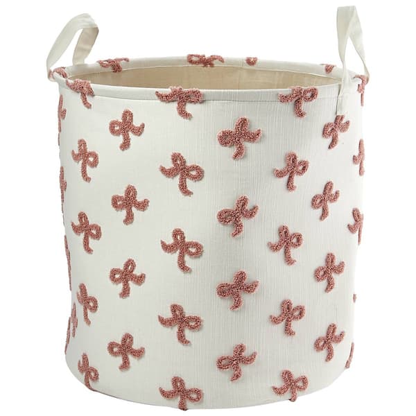 Heritage XL Pink Bow Round Basket - image 