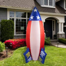 Northlight Seasonal 8ft. 4th of July Americana Inflatable Rocket