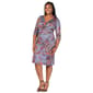 Plus Size 24/7 Comfort Apparel Grey Faux Wrap Dress - image 3
