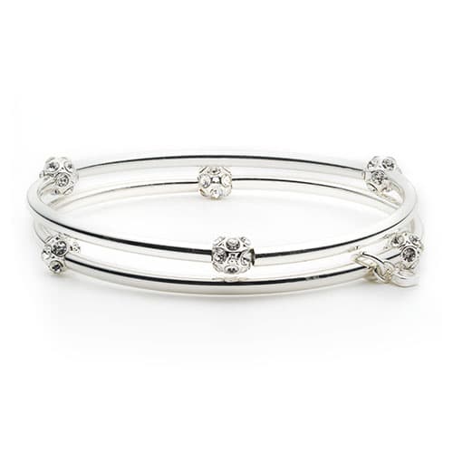 Nine West 2pc. Silver-Tone & Crystal Stretch Bracelets - image 