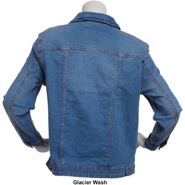 Womens Tahari Classic Denim Button Front Trucker Jacket