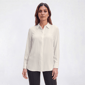 Womens DKNY Long Sleeve Solid Pleat Button Front Blouse - image 1