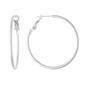 Silver Plated 40mm Tube Hoop Clutchless Hoop Earrings - image 1