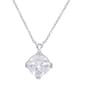 Sterling Silver Cushion-Cut Cubic Zirconia Pendant - image 1