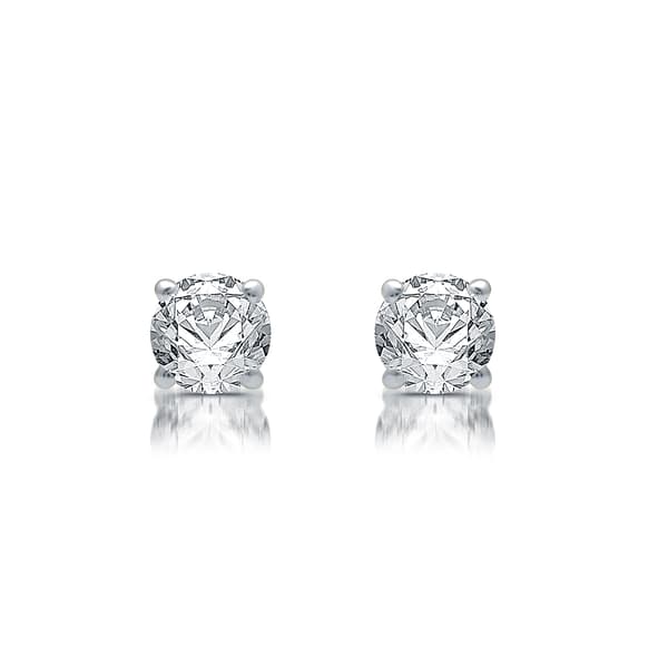 Nova Star(R) White Gold Lab Grown Diamond Prong Set Stud Earrings - image 