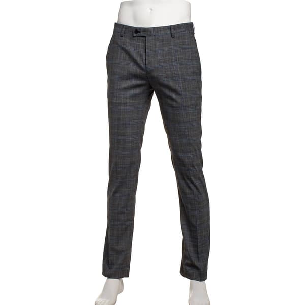 Mens Paisley & Gray Plaid Pants - Blue Black - image 