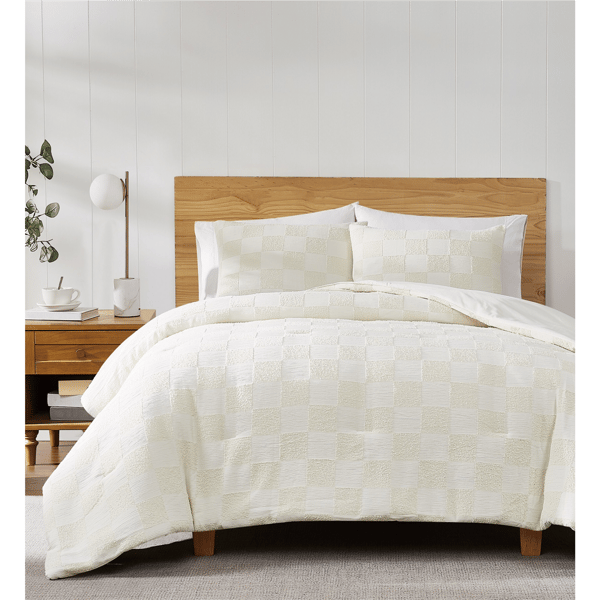 Truly Soft Textured Checkered 3pc. Reversible Comforter Set