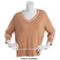 Womens Retrology 3/4 Sleeve V-Neck Tipped Sweater - image 4