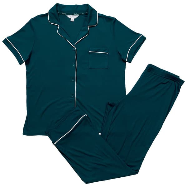 Womens Nicole Miller Short Sleeve Rib Pajama Set