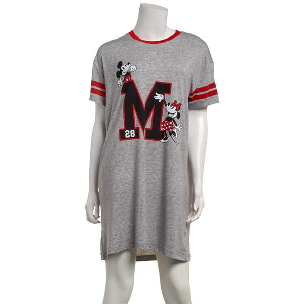 Juniors Disney Mickey Mouse & Minnie Varsity Nightshirt w/Socks