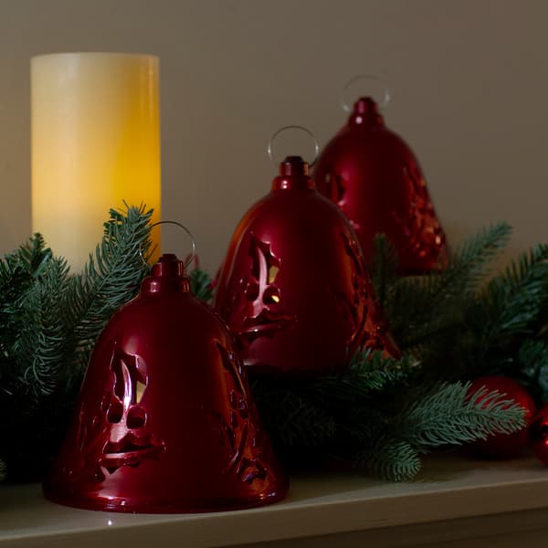 Northlight Musical Lighted Red Bells Christmas Decor