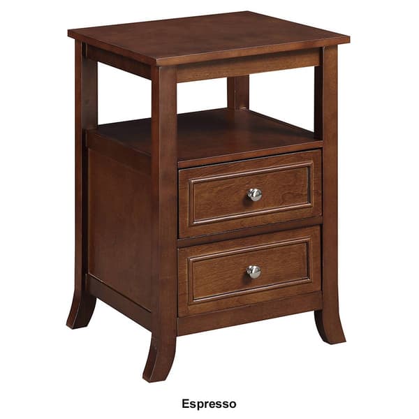 Convenience Concepts Melbourne 2 Drawer End Table w/ Shelf