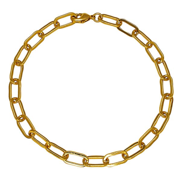 Gianni Argento Yellow Gold Plated Paperclip Chain Bracelet - image 