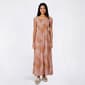 Juniors Pink Rose Floral Gauze Crinkle Maxi Dress- Peach Tile - image 1