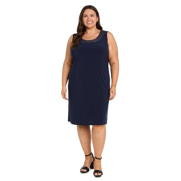 Plus Size R&M Richards Chevron Metallic Jacket Dress