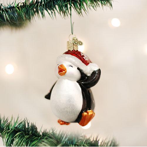 Old World Christmas Dancing Penguin Glass Ornament - image 