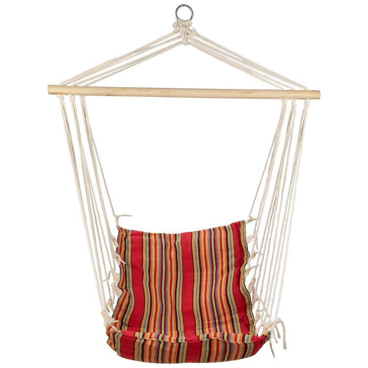 Northlight Seasonal Striped Hammock Chair w/ Padding & Wooden Bar