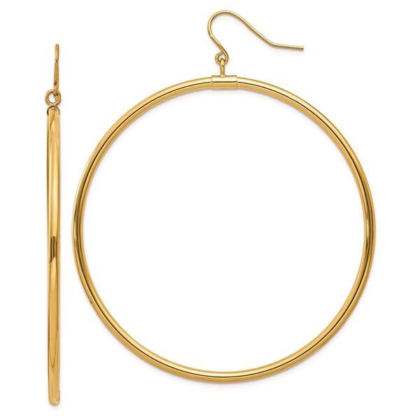 Gold Classics&#40;tm&#41; 14kt. Gold 50x2mm Hoop Dangle Earrings - image 