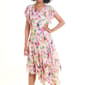 Womens Robbie Bee Short Sleeve Chiffon Drape Neck Dress - image 3