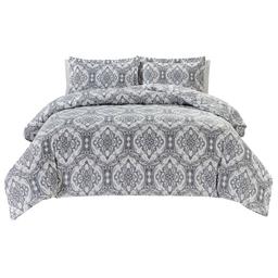 Bibb Home Damask 4pc. Duvet & Down Alternative Comforter Set