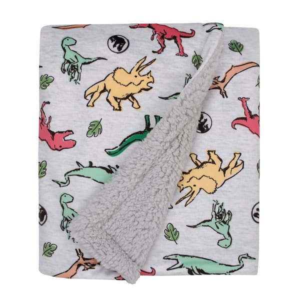 NBC Jurassic World Sherpa Baby Blanket - image 