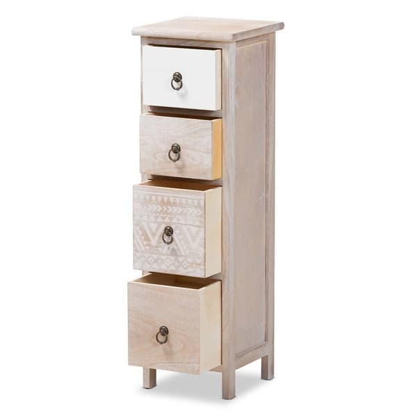 Baxton Studio Seanna Multi-Colored Wood 4-Drawer Storage Unit