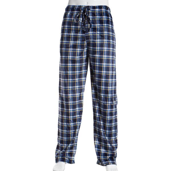 Mens Big & Tall Preswick & Moore Plaid Pajama Pants - Blue/Yellow - image 