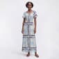 Womens Luxology Flutter Sleeve Geometric Floral Maxi Dress - image 1