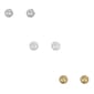 Freedom Trio Pearl/Silver/Gold Ball Stud Earrings - image 1