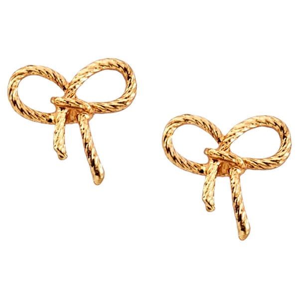 Ashley Gold Bow Stud Earrings - image 