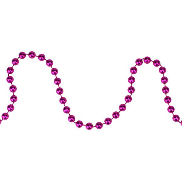 Northlight Seasonal Shiny Metallic Pink Beaded Christmas Garland - image 