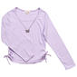 Girls (7-16) Dream Girl Side Cinch Top w/ Butterfly Necklace - image 1