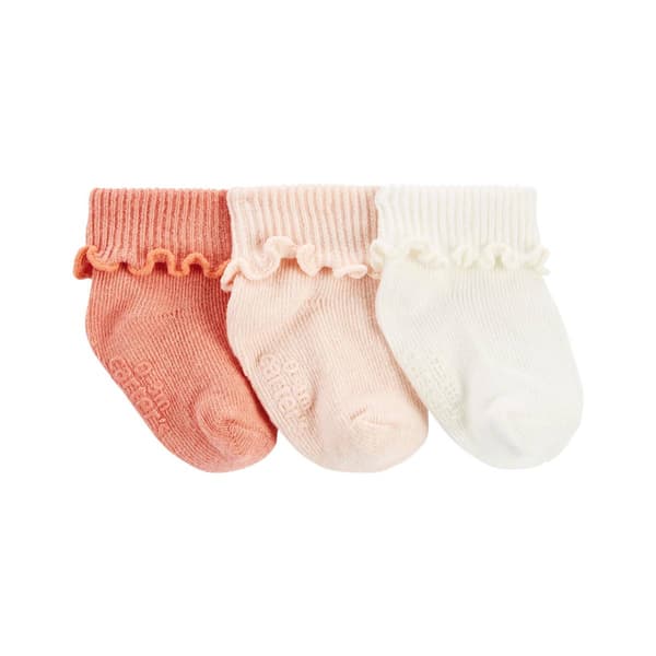 Baby Girl &#40;NB-12M&#41; Carter's&#40;R&#41; 3pk. Ruffle Cuff Booties - image 
