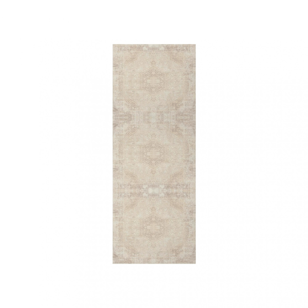HomeRoots Beige Medallion Runner Rug