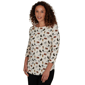 Womens Emaline Key Items 3/4 Sleeve Boat Neck All Over Dog Tee - image 3