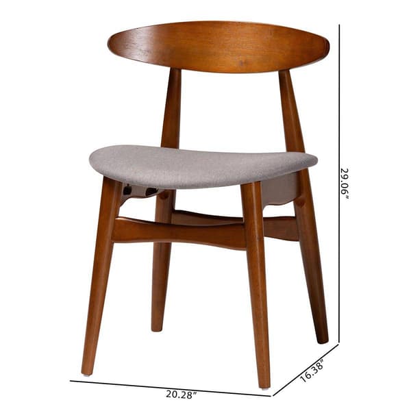 Baxton Studio Flora Mid-Century Set of 2 Dining Chairs