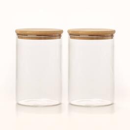 Glass 2pc. 33.8oz. Canister with Bamboo Lid