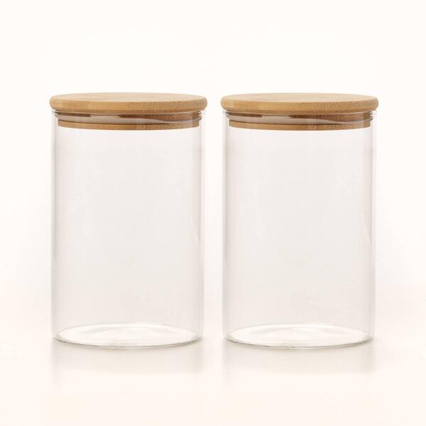 Glass 2pc. 33.8oz. Canister with Bamboo Lid - image 